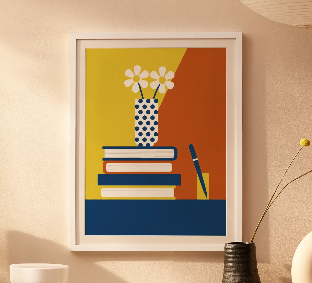 Books and Flower Vase poster by LOOK DIFFERENT