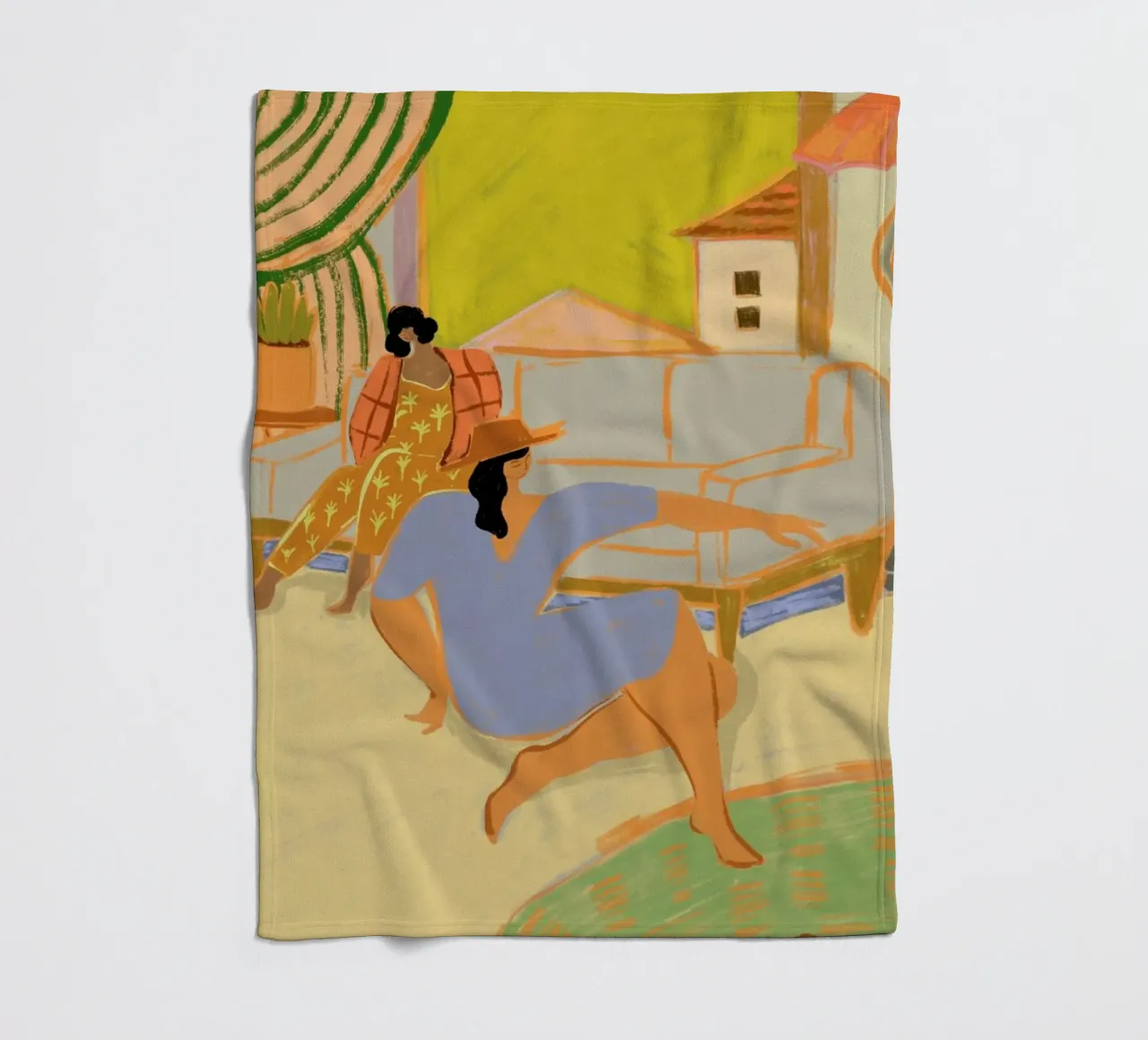 A Day at Home fleece blanket by Arty Guava