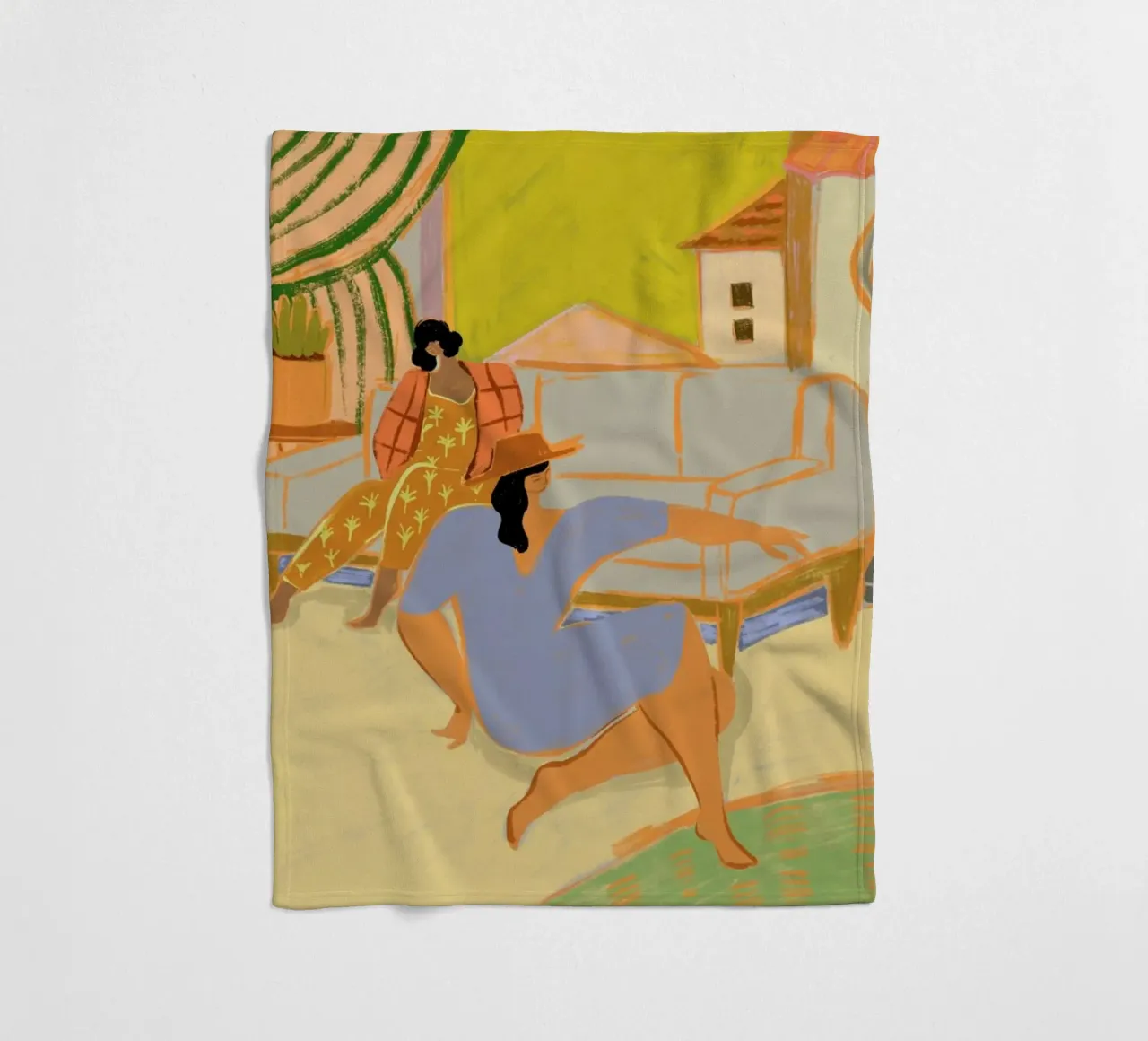 A Day at Home fleece blanket by Arty Guava