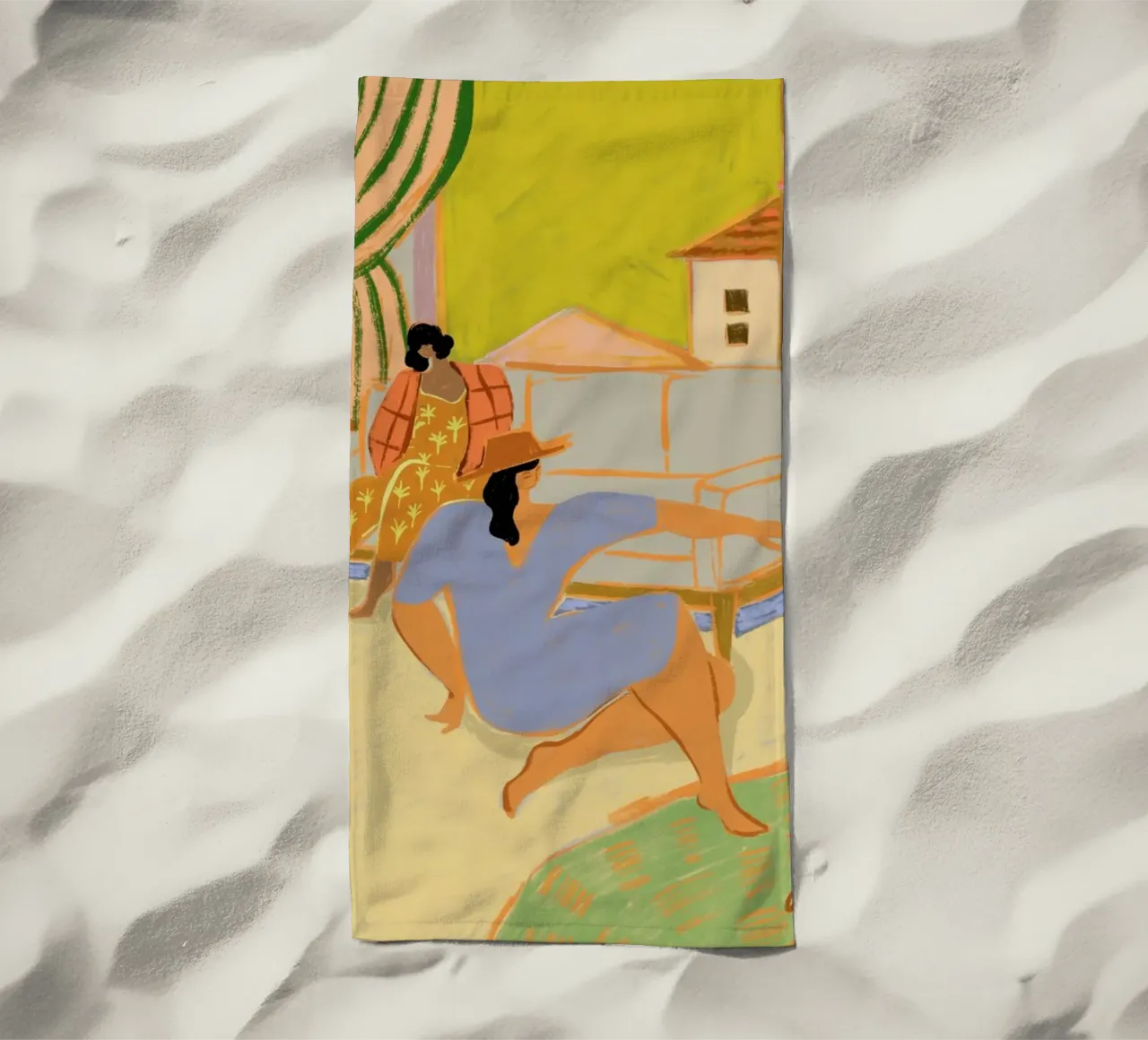 A Day at Home beach towel by Arty Guava