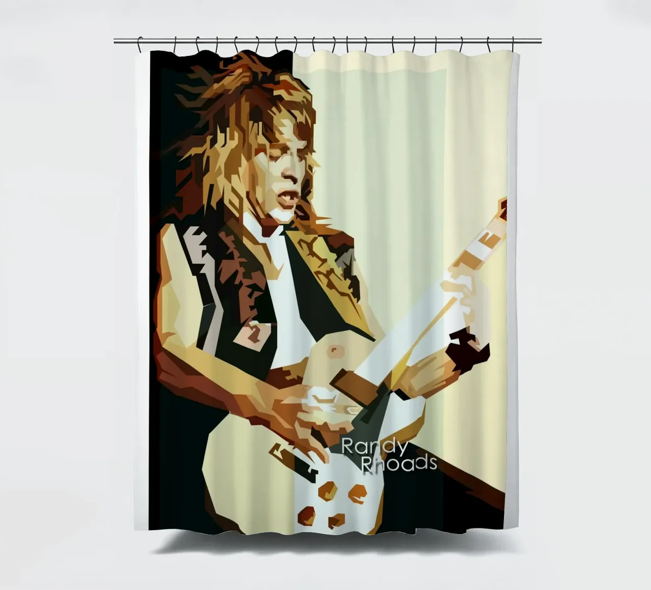 Randy Rhoads Hard Rock Guitarist Trending Now shower curtain by Artkreator