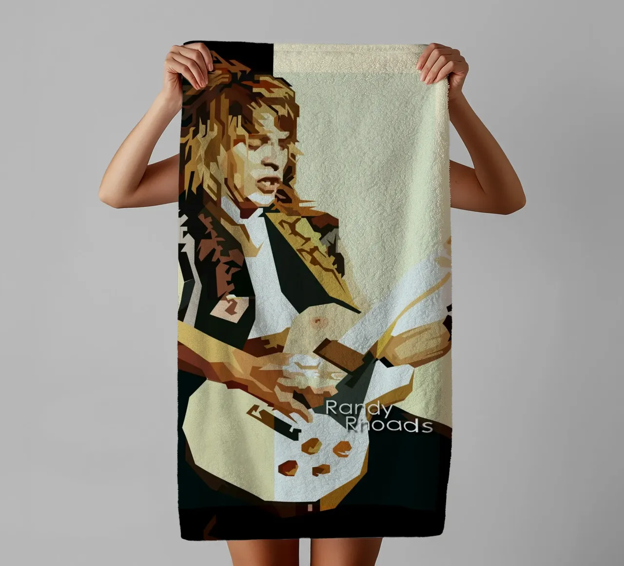 Randy Rhoads chitarrista hard rock di tendenza ora asciugamano da bagno da Artkreator