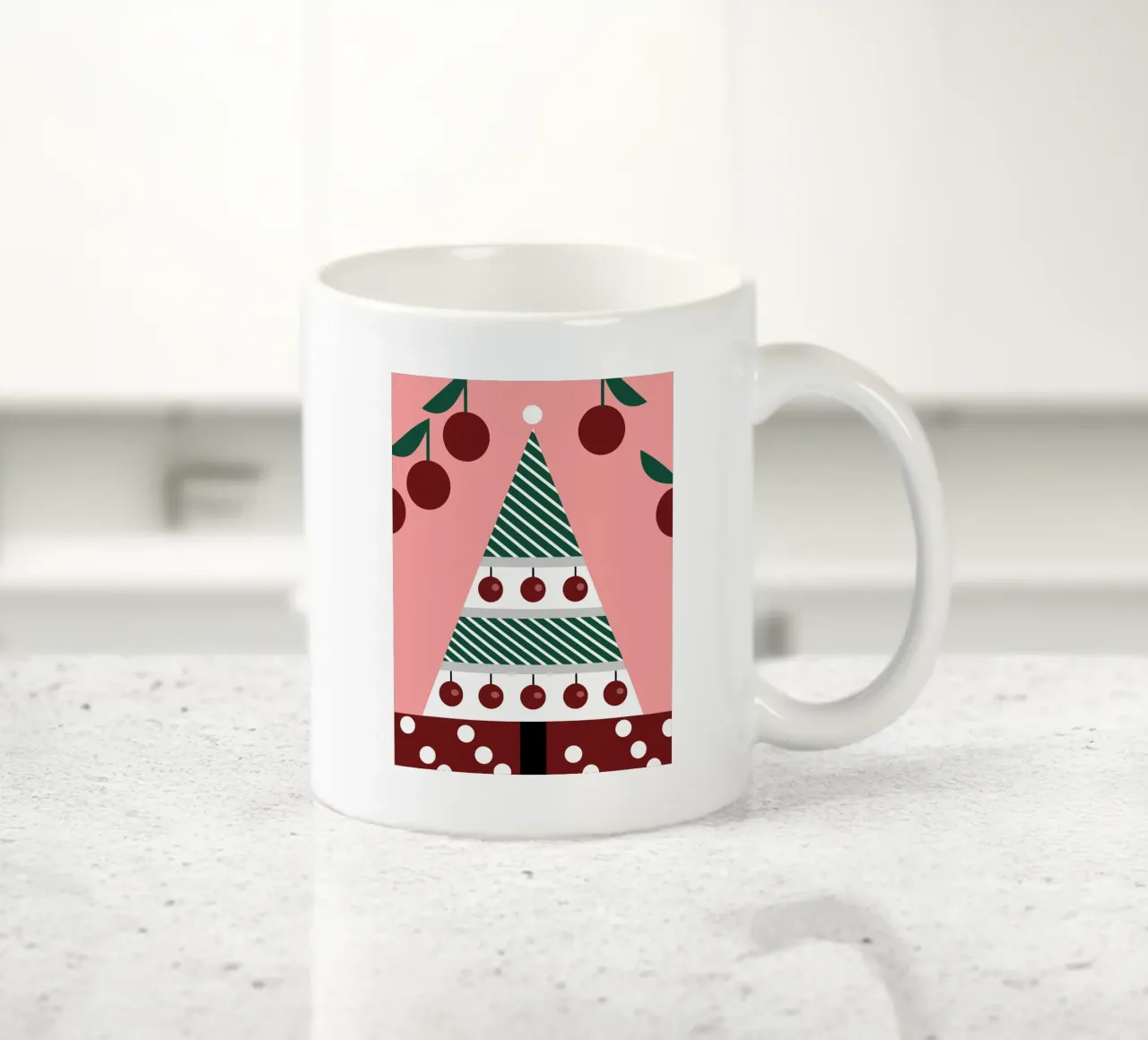 Albero di Natale e ciliegie tazza in ceramica da LOOK DIFFERENT