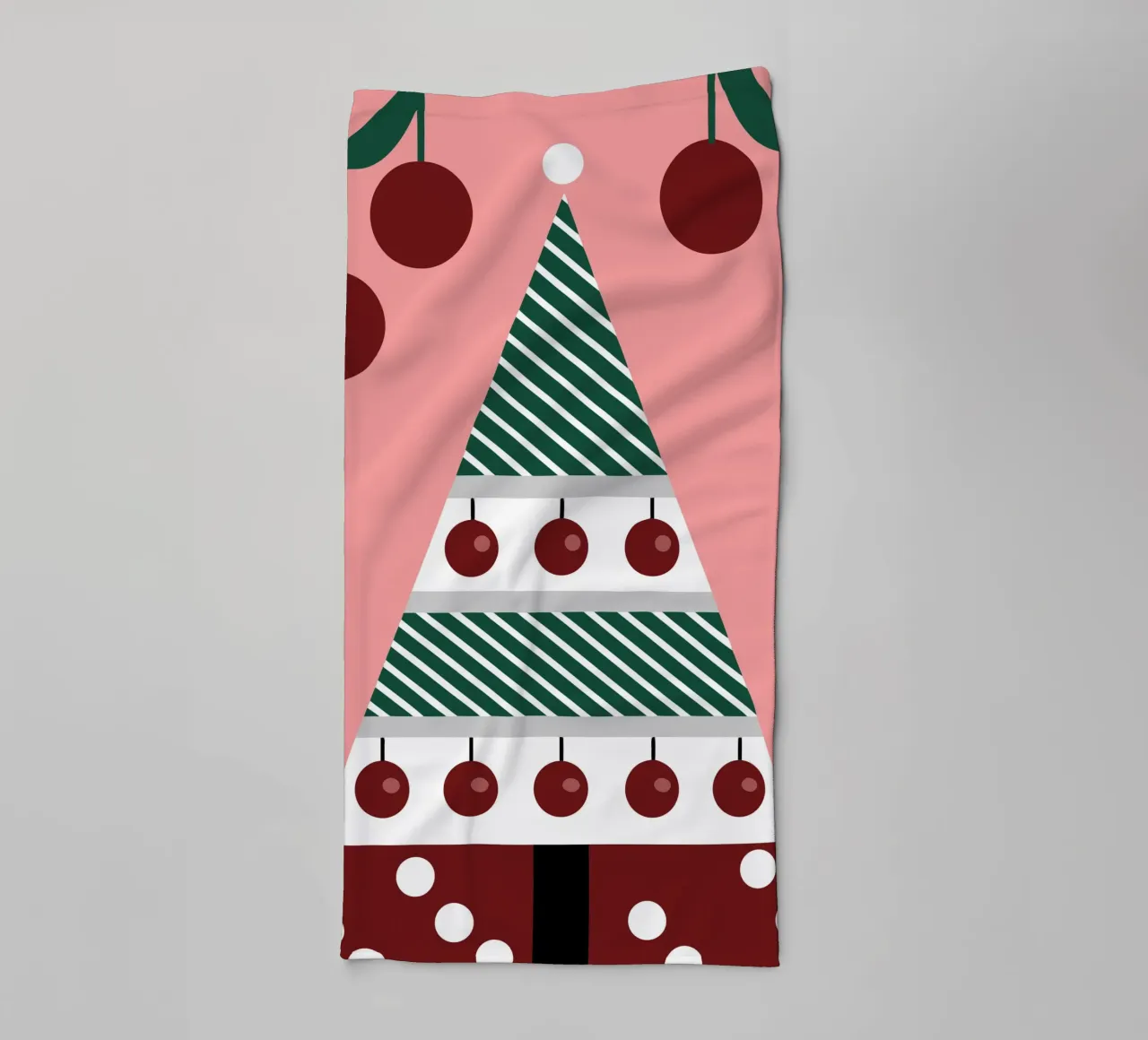 Albero di Natale e ciliegie asciugamano da bagno da LOOK DIFFERENT