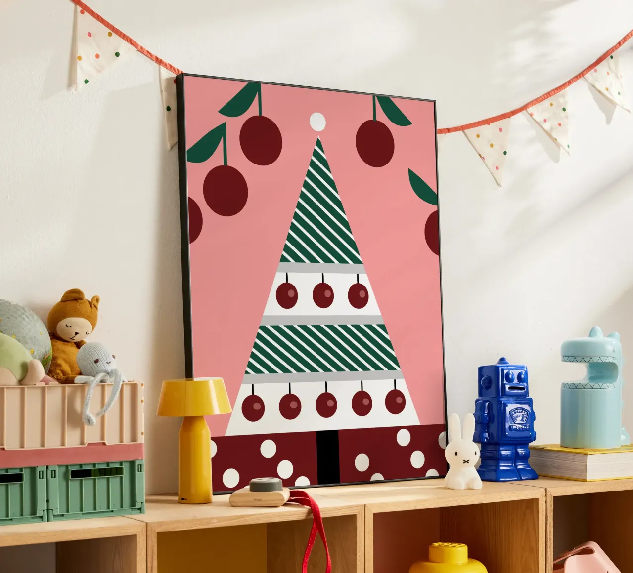 Albero di Natale e ciliegie alluminio dibond da LOOK DIFFERENT