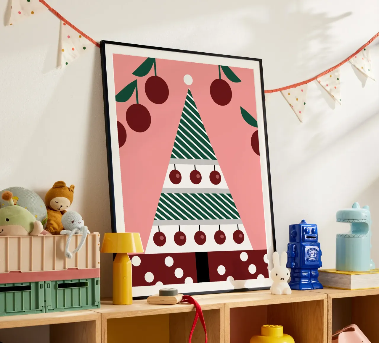 Albero di Natale e ciliegie carta hahnemühle da LOOK DIFFERENT