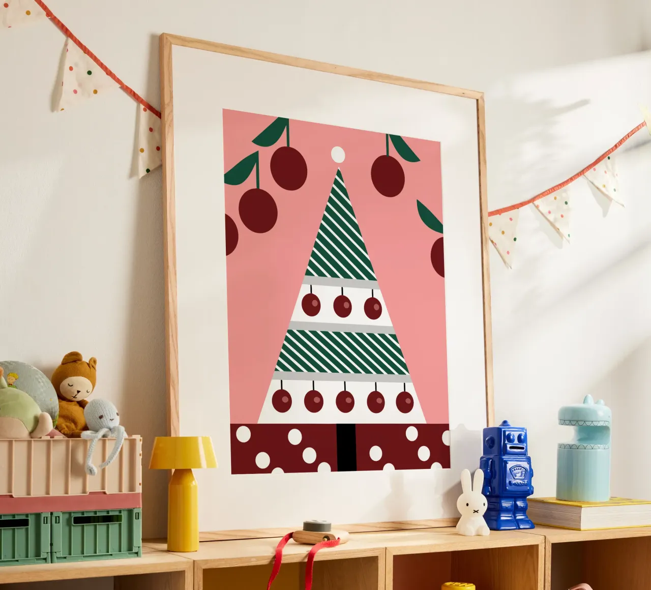 Albero di Natale e ciliegie carta hahnemühle da LOOK DIFFERENT