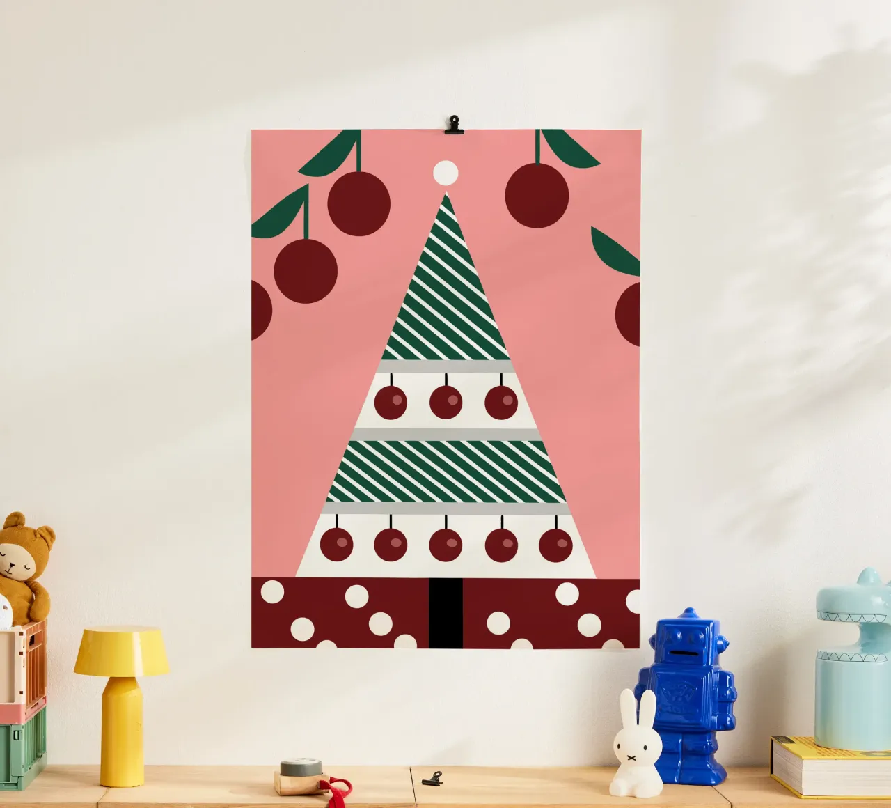 Albero di Natale e ciliegie carta hahnemühle da LOOK DIFFERENT