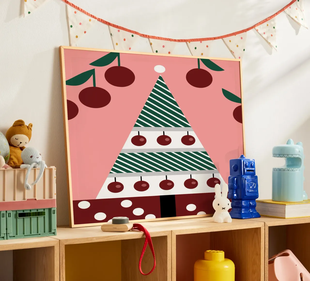 Albero di Natale e ciliegie carta hahnemühle da LOOK DIFFERENT