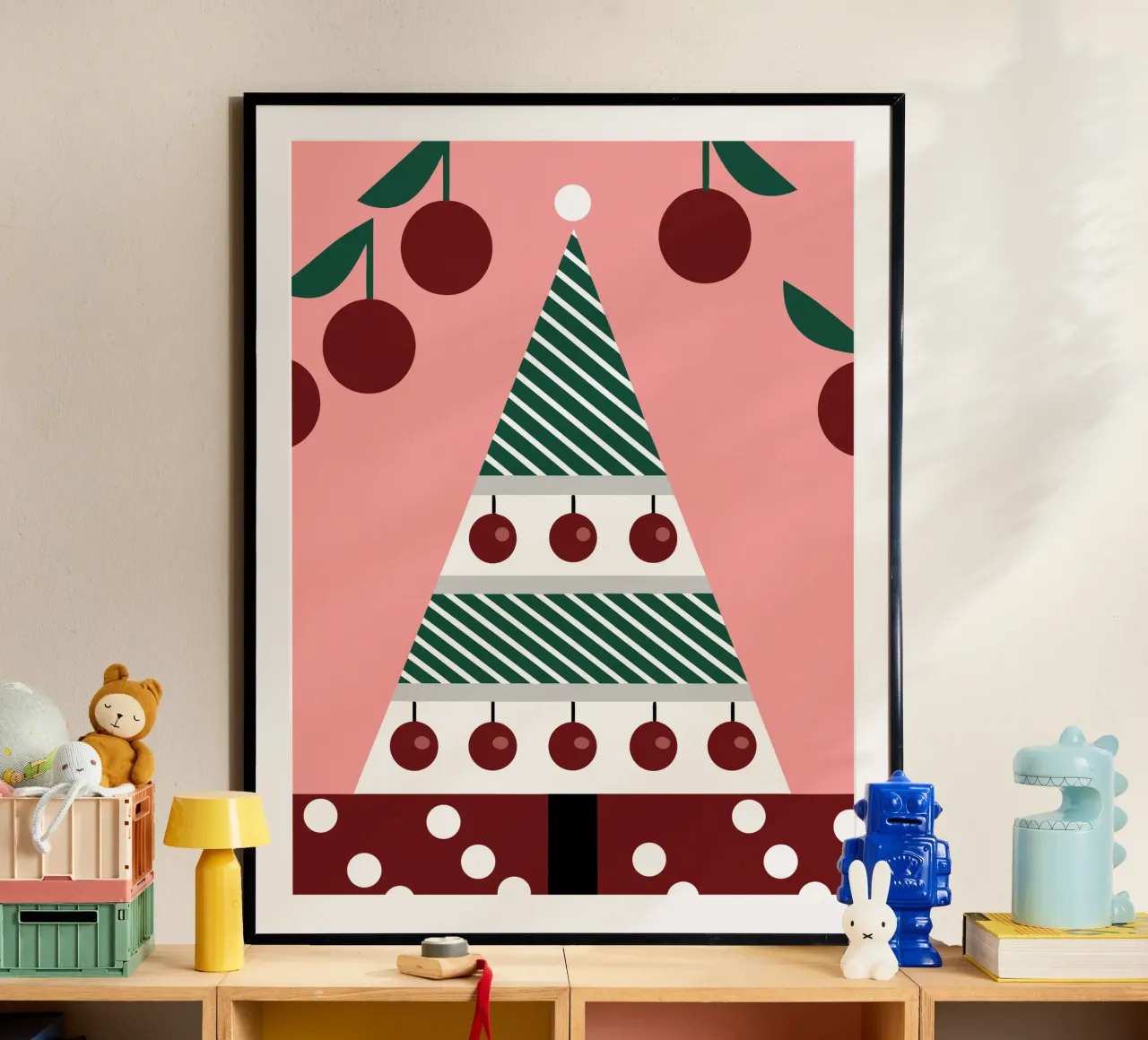 Albero di Natale e ciliegie carta hahnemühle da LOOK DIFFERENT