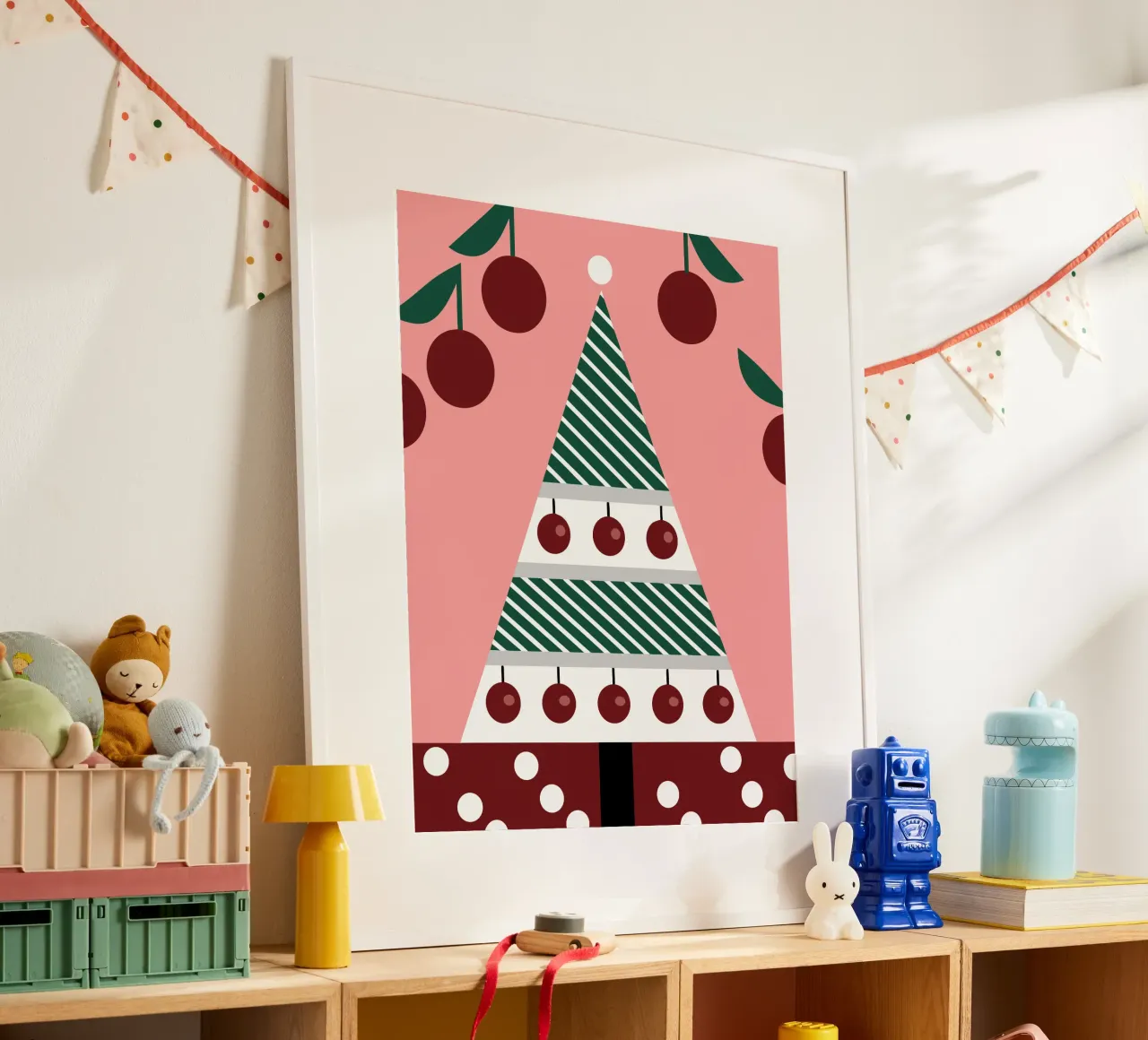 Albero di Natale e ciliegie carta hahnemühle da LOOK DIFFERENT