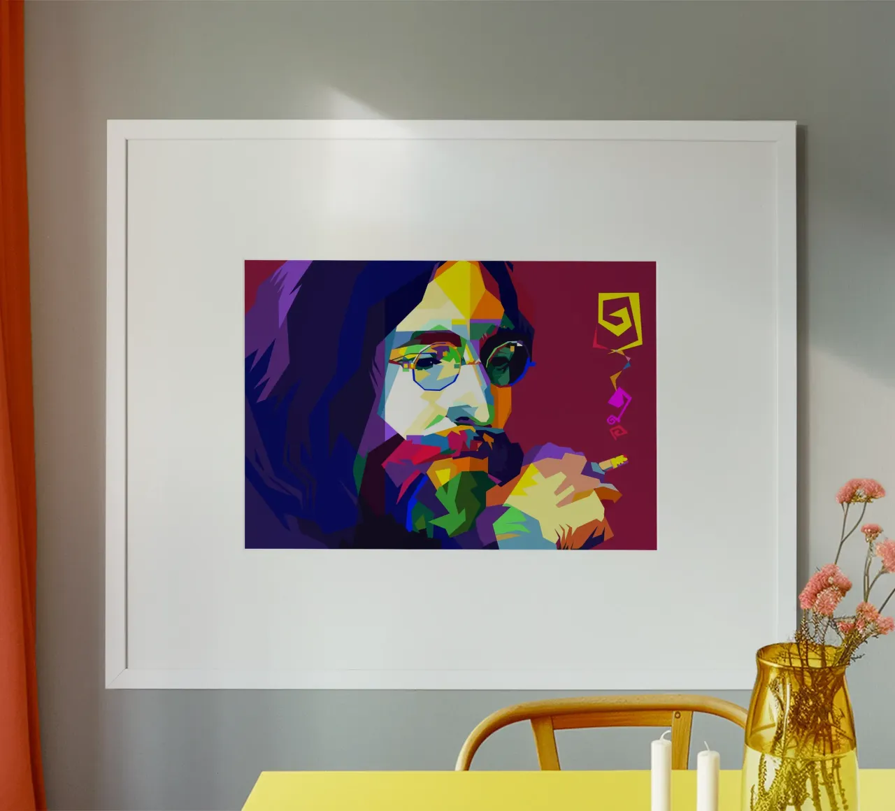 John Lennon Rock Star WPAP Trending Now poster con telaio in alluminio da Artkreator