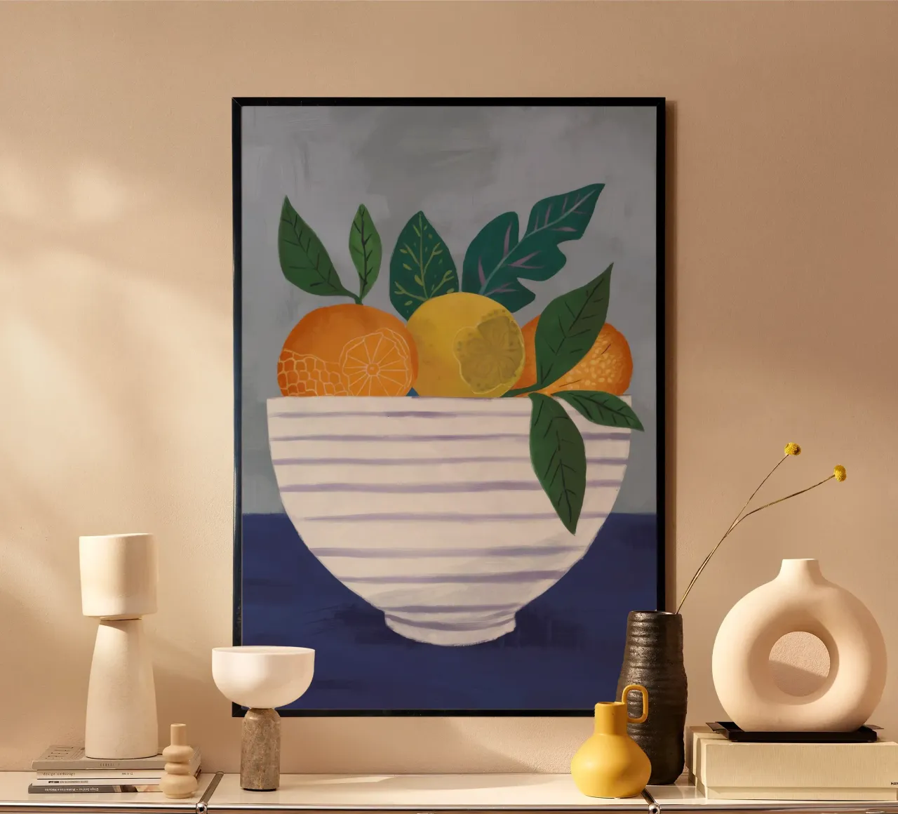 Cerulean Citrus Stillness poster by Terra Tone