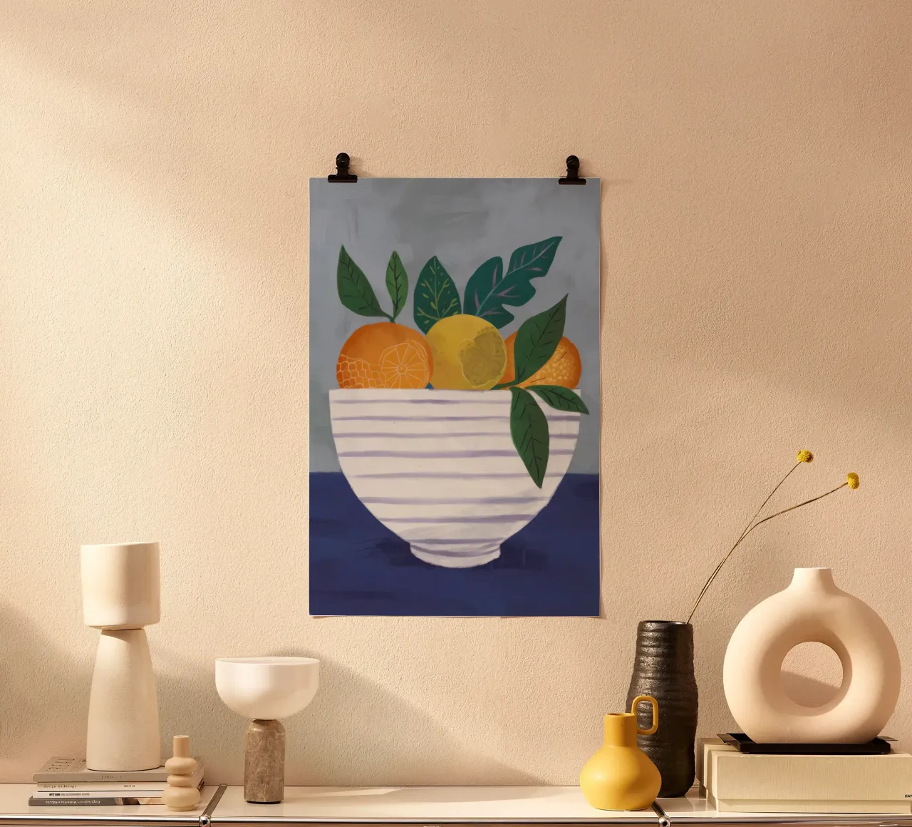 Cerulean Citrus Stillness poster by Terra Tone