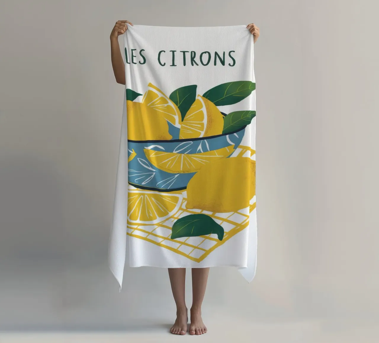 Zesty Lemon Radiance beach towel by Terra Tone