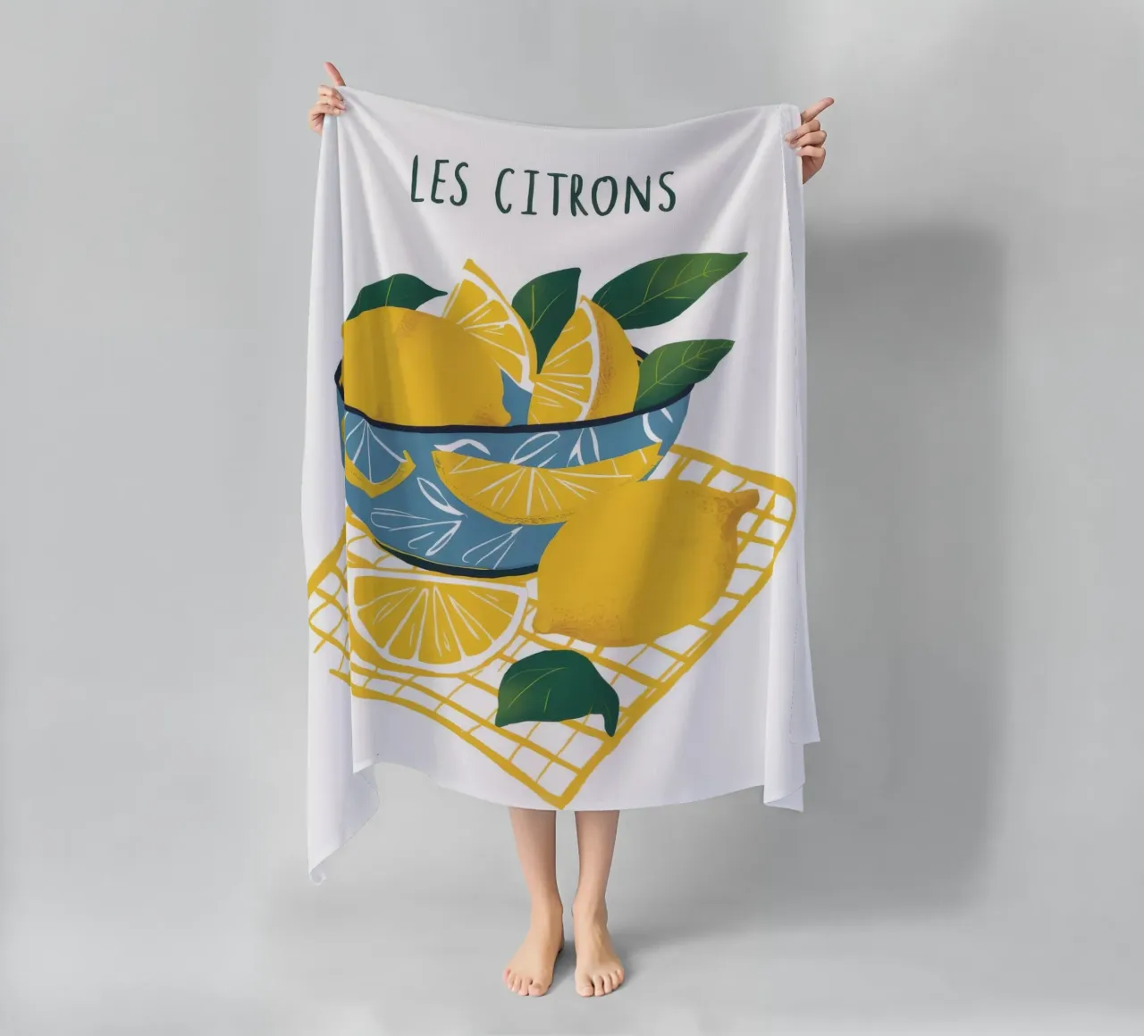 Zesty Lemon Radiance beach towel by Terra Tone