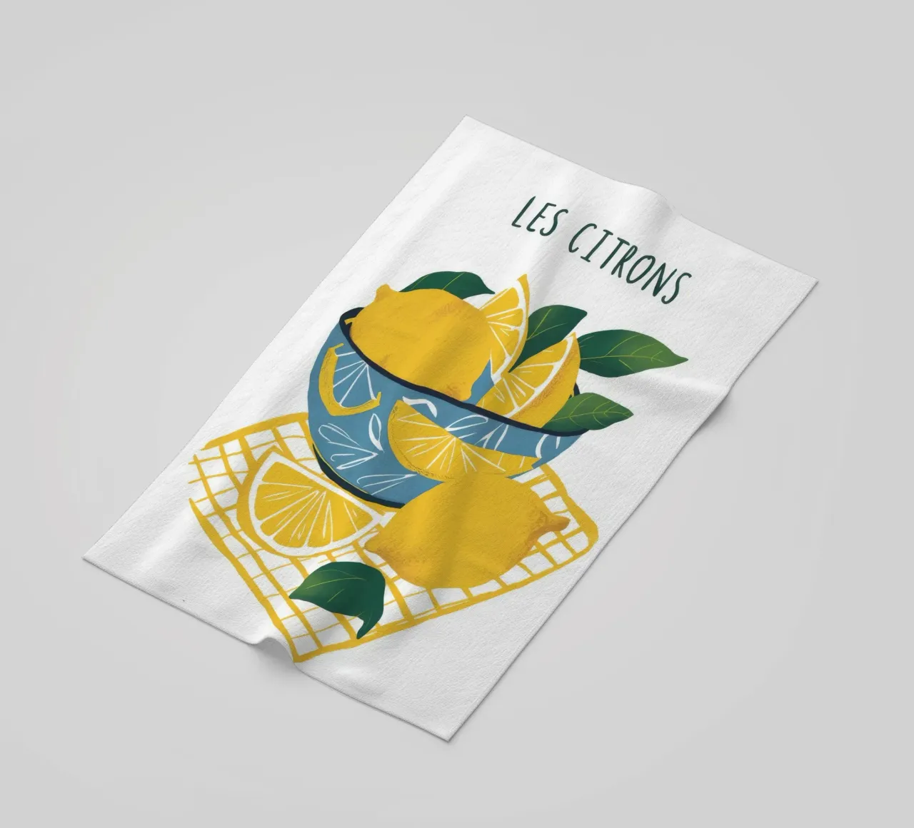 Zesty Lemon Radiance beach towel by Terra Tone