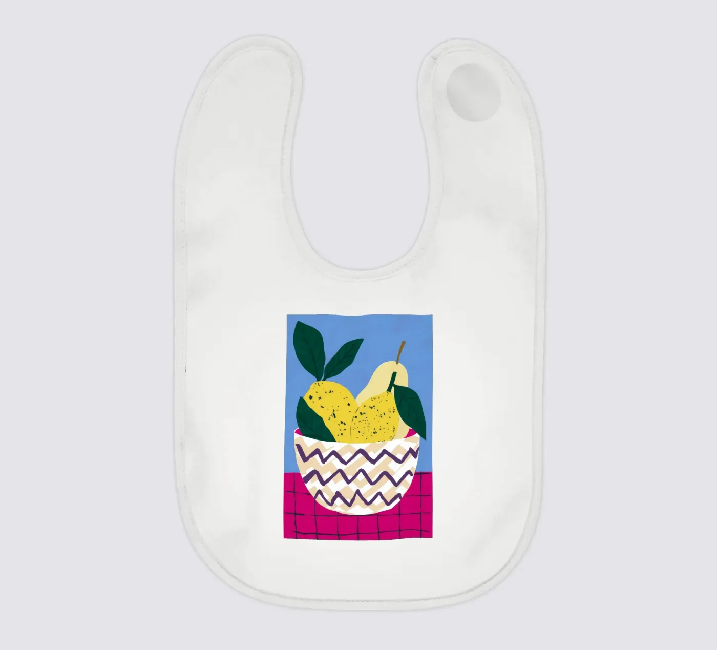 Zigzag Pear Harmony baby slabbetje van Terra Tone