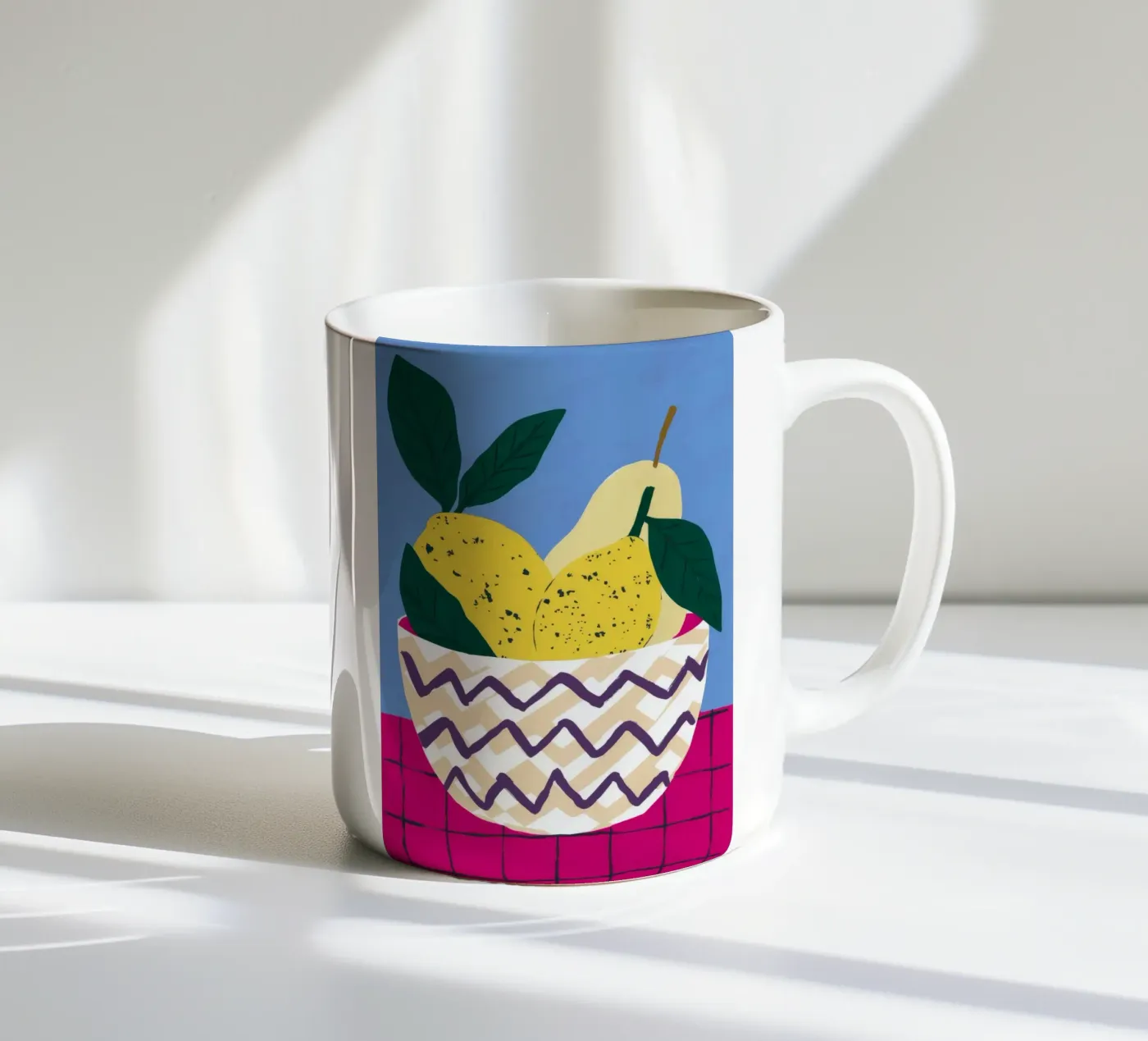 Zigzag Pear Harmony ceramic mug by Terra Tone