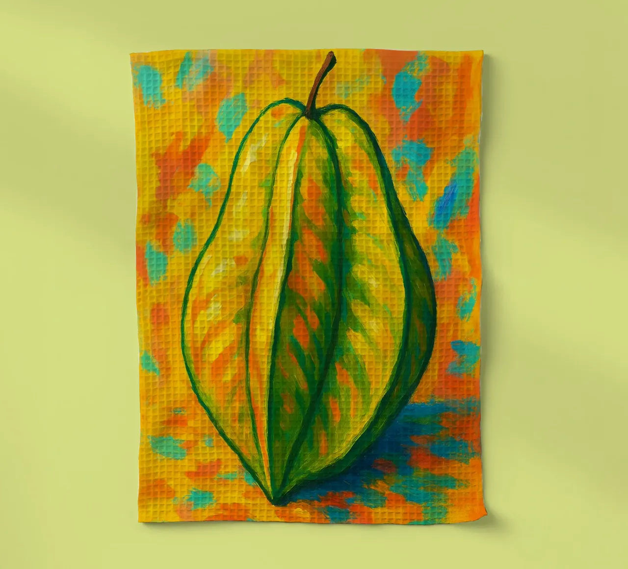 starfruit imaginación abstracta a todo color paño de cocina de ameera