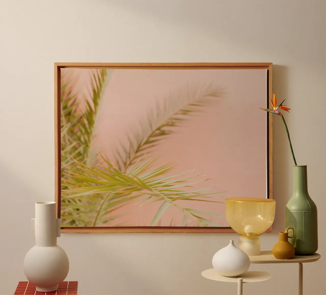 Green and pink in Marrakesh tela con Cornice a cassetta da photolovers