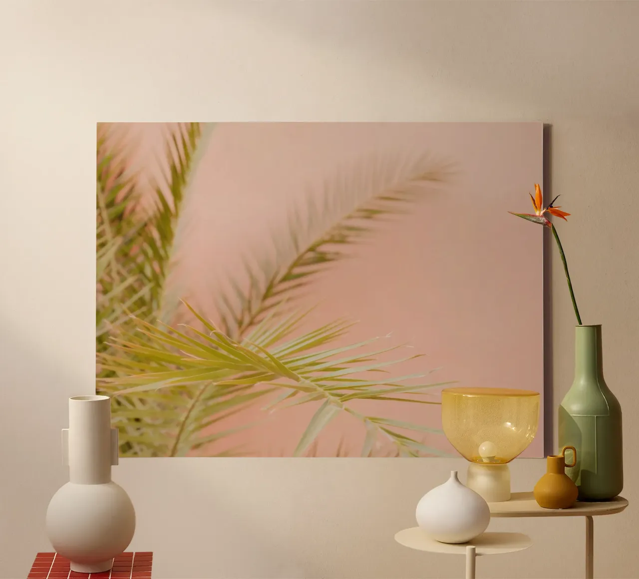 Green and pink in Marrakesh tela con Cornice a cassetta da photolovers