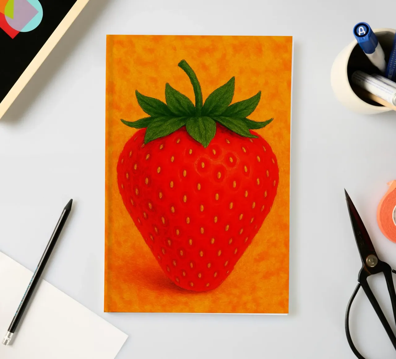 strawberry abstract imagination full color notebook by ameera