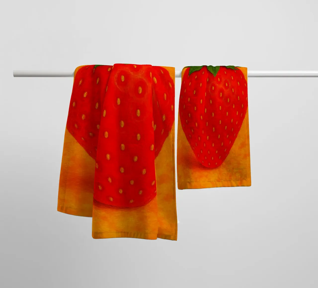 strawberry abstract imagination full color towel by ameera