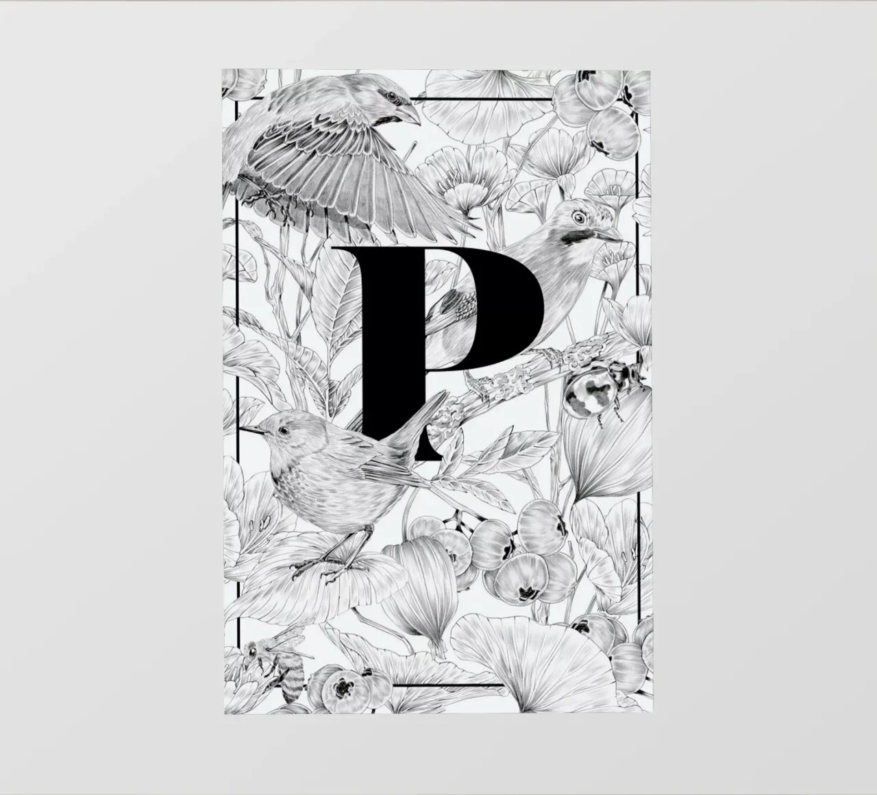 Floral Alphabet P pellicola backlit da Faunesque