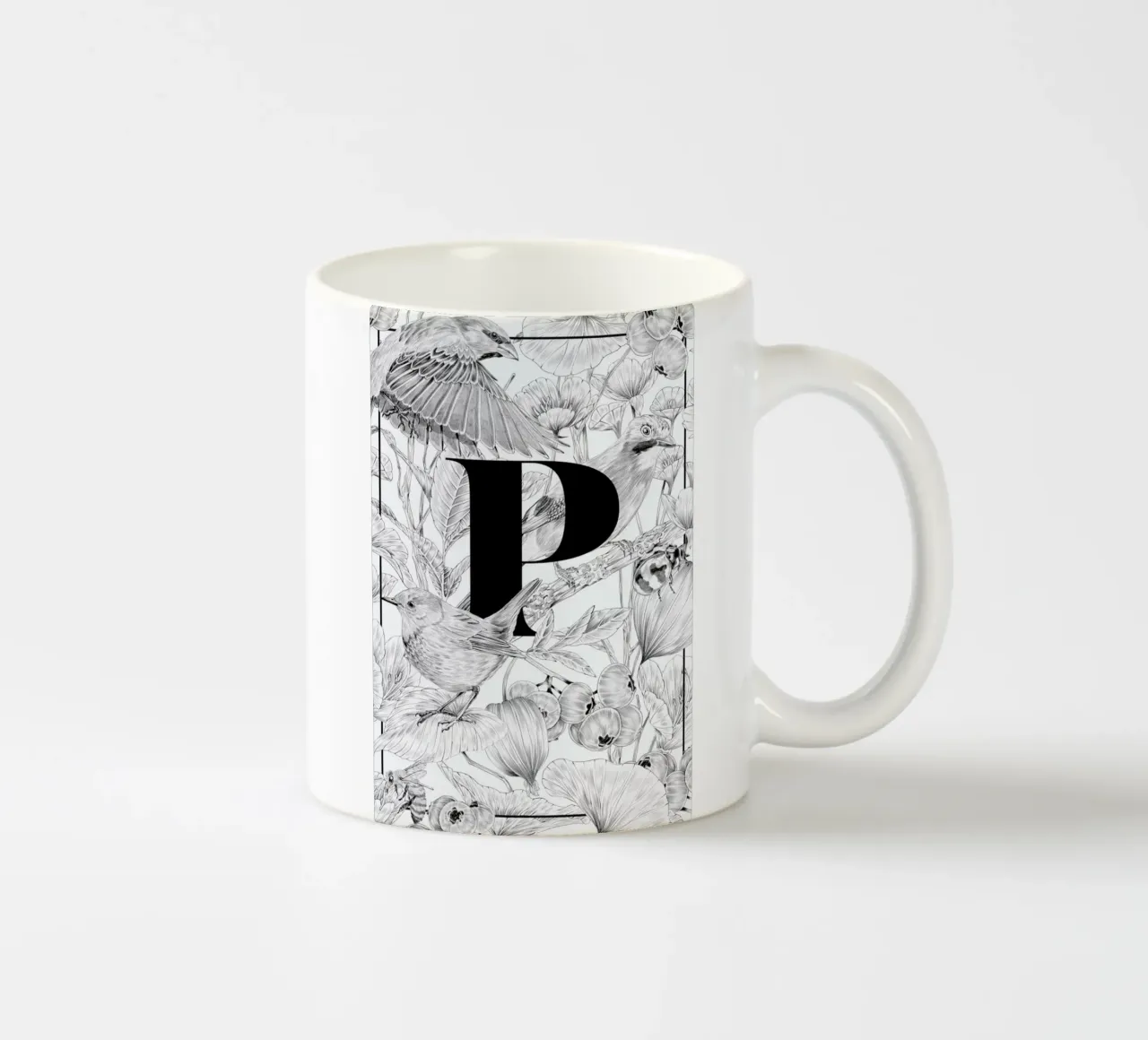 Floral Alphabet P tazza in ceramica da Faunesque
