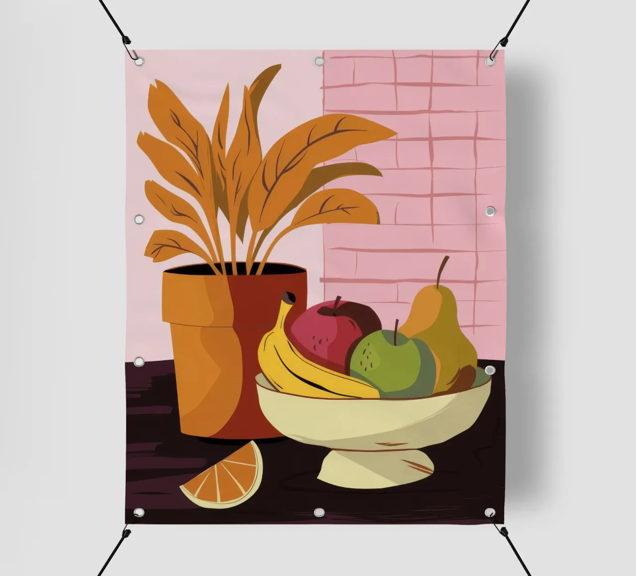 Frutta in terracotta Stillness telo in pvc da Terra Tone