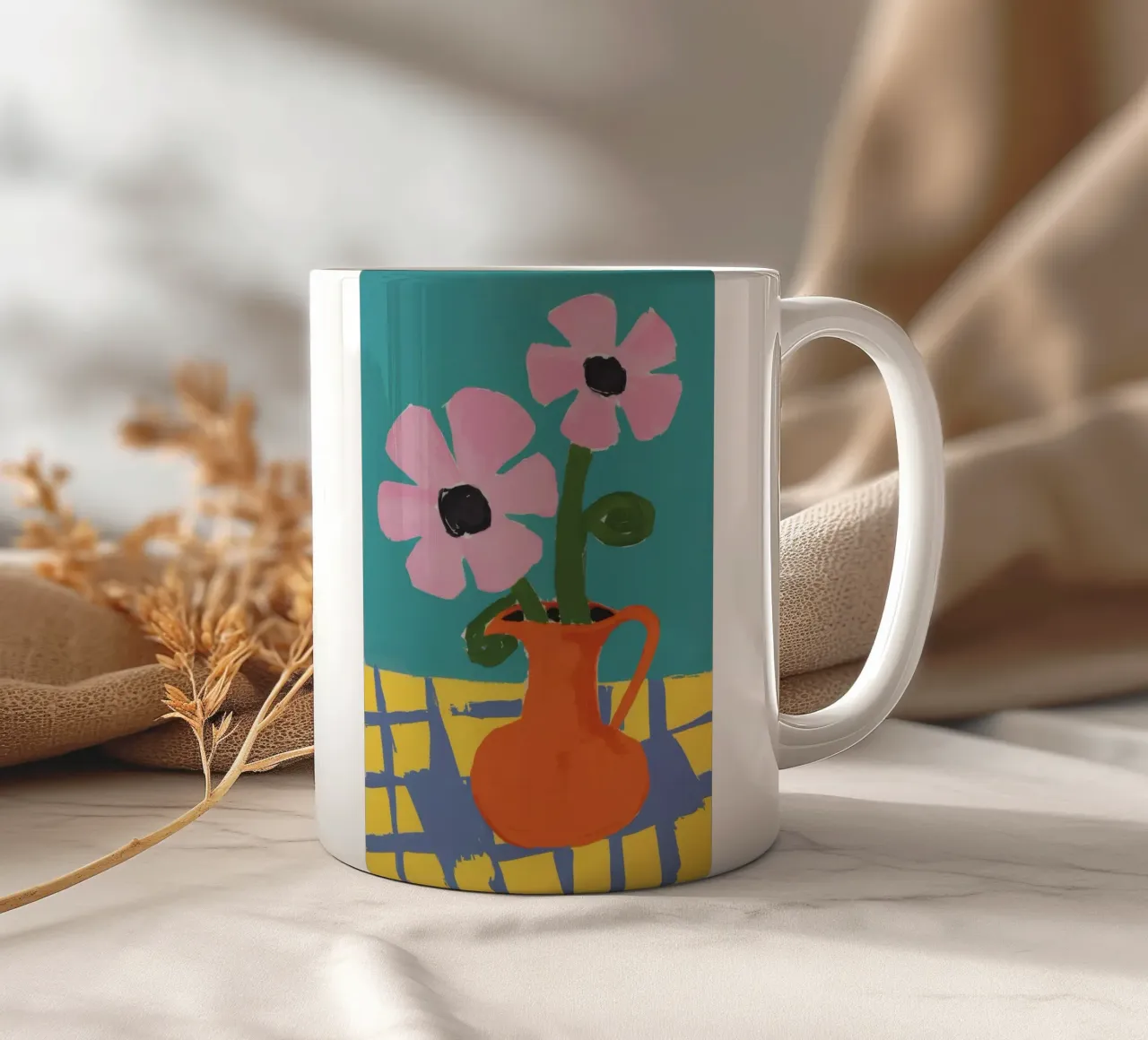 Incontro con i fiori pastello tazza in ceramica da Terra Tone