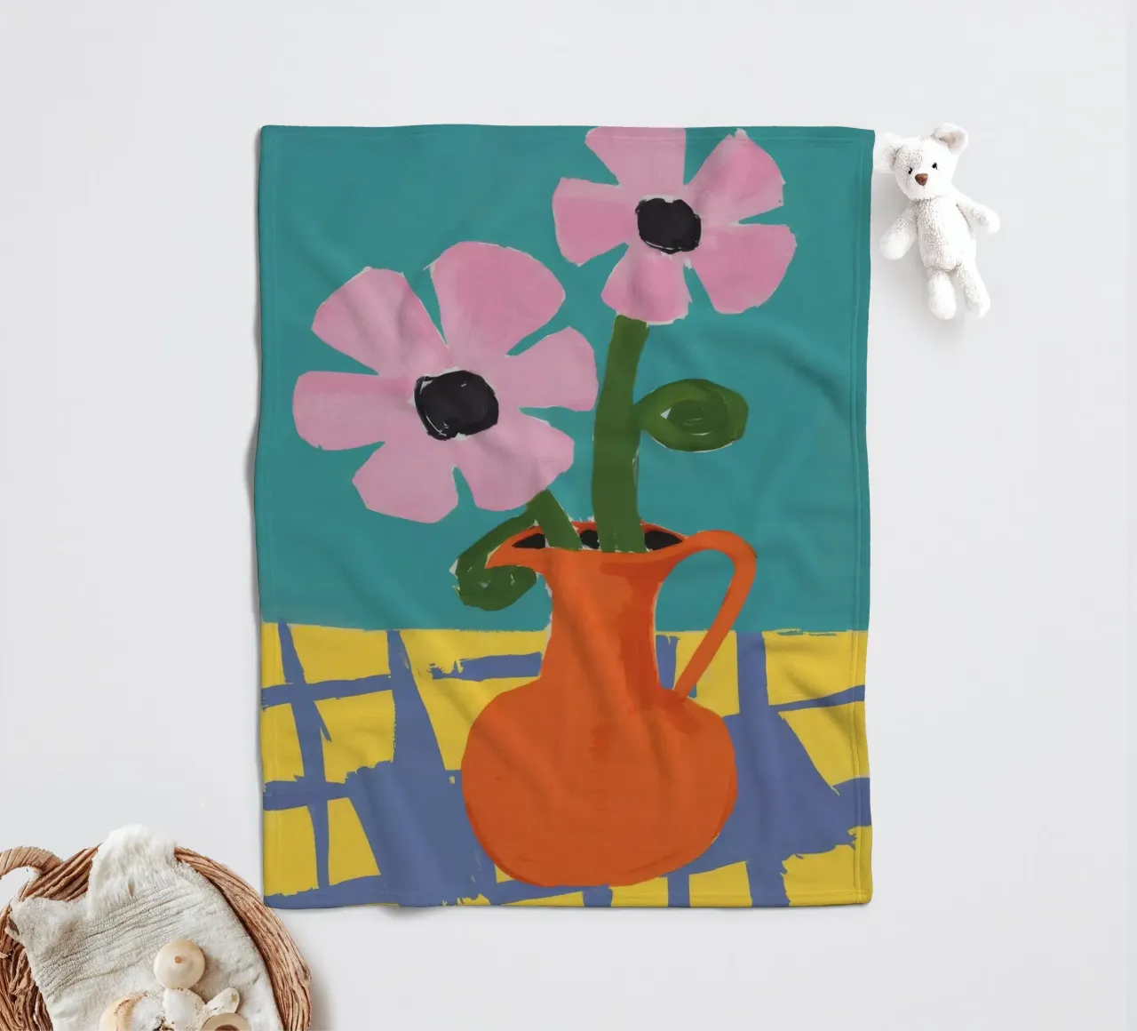 Incontro con i fiori pastello coperta in pile da Terra Tone