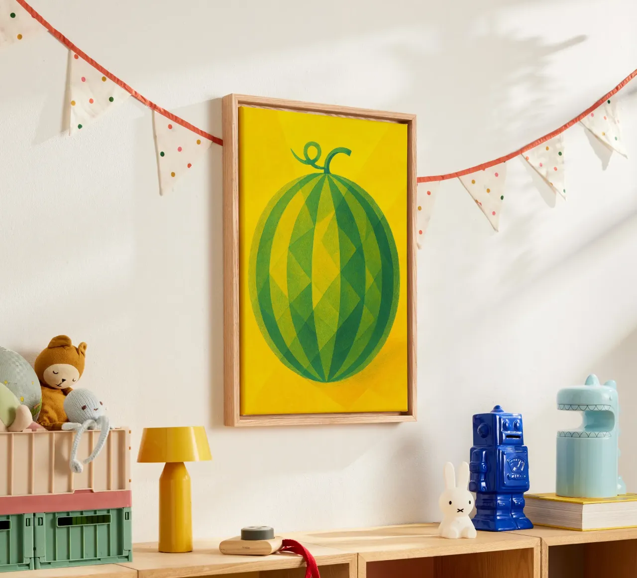 watermeloen abstracte verbeelding full color canvas met Baklijst van ameera