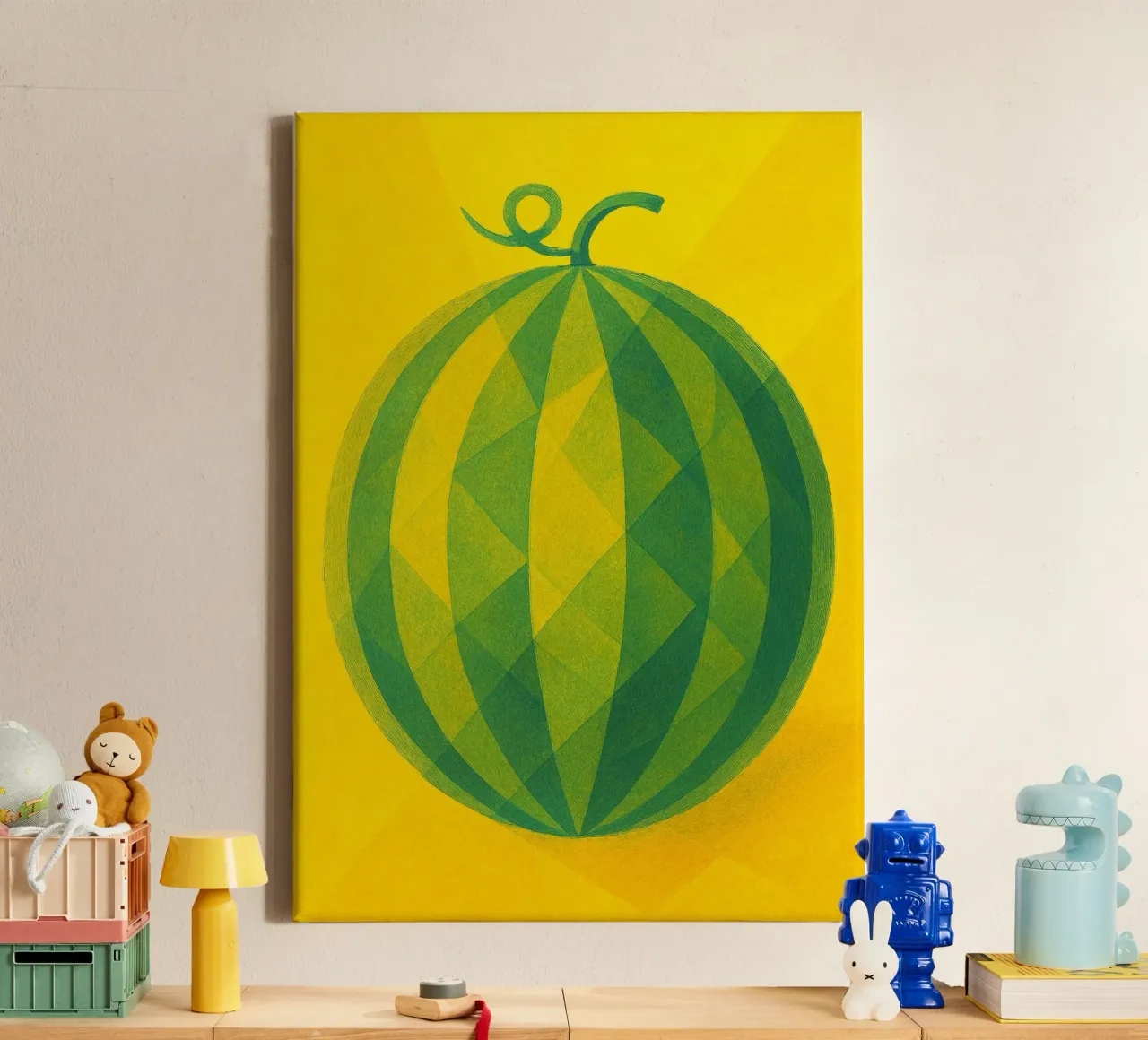 watermeloen abstracte verbeelding full color canvas met Baklijst van ameera