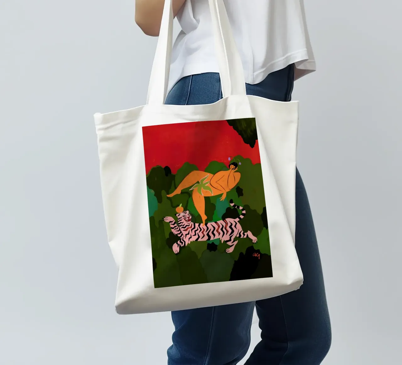 Fierce as a Tiger tote bag by Arty Guava