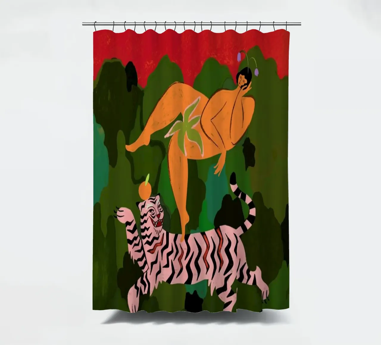 Fierce as a Tiger shower curtain by Arty Guava