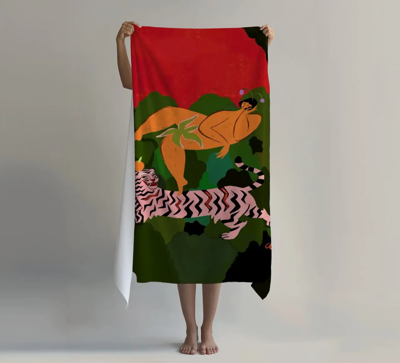 Fierce as a Tiger beach towel by Arty Guava