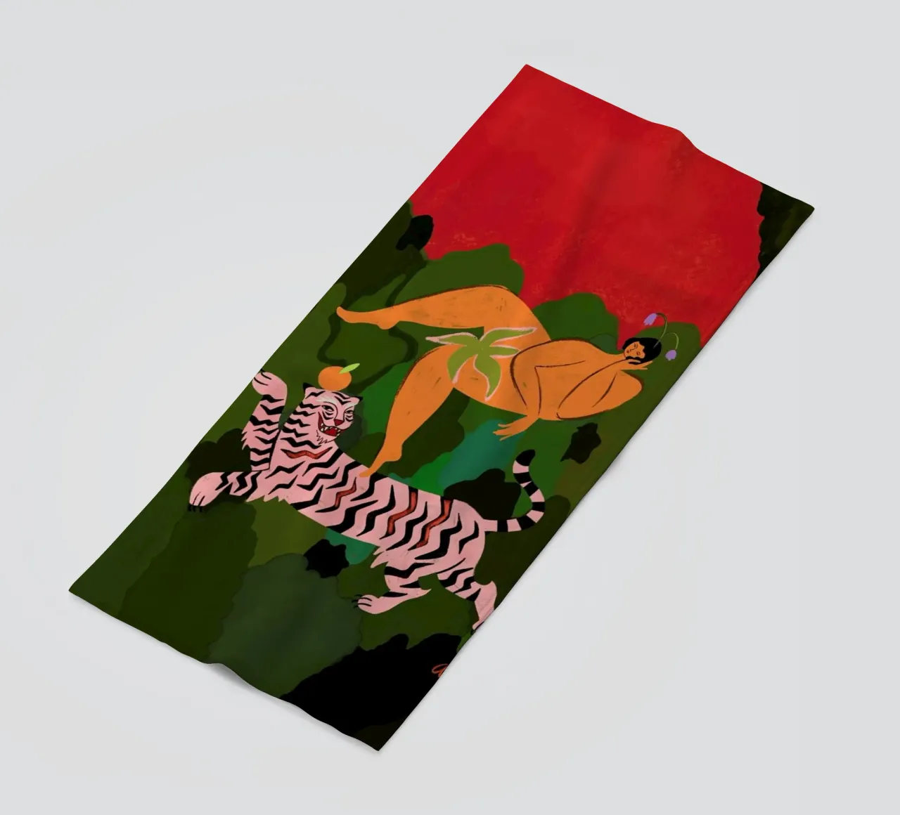 Fierce as a Tiger beach towel by Arty Guava