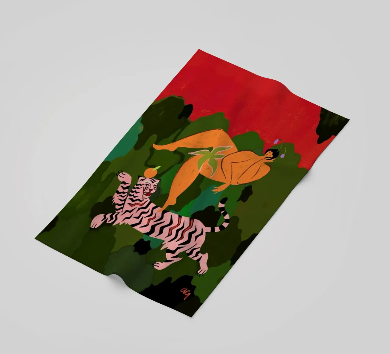 Fierce as a Tiger beach towel by Arty Guava