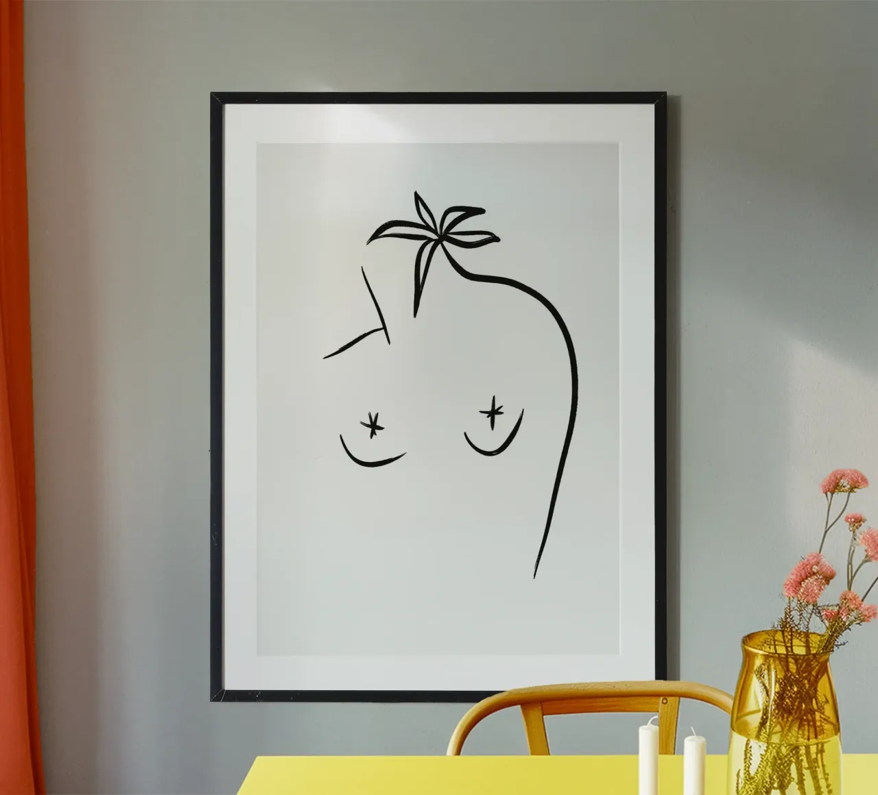 Body Lines No 10 (Without Background) poster avec cadre en bois de treechild