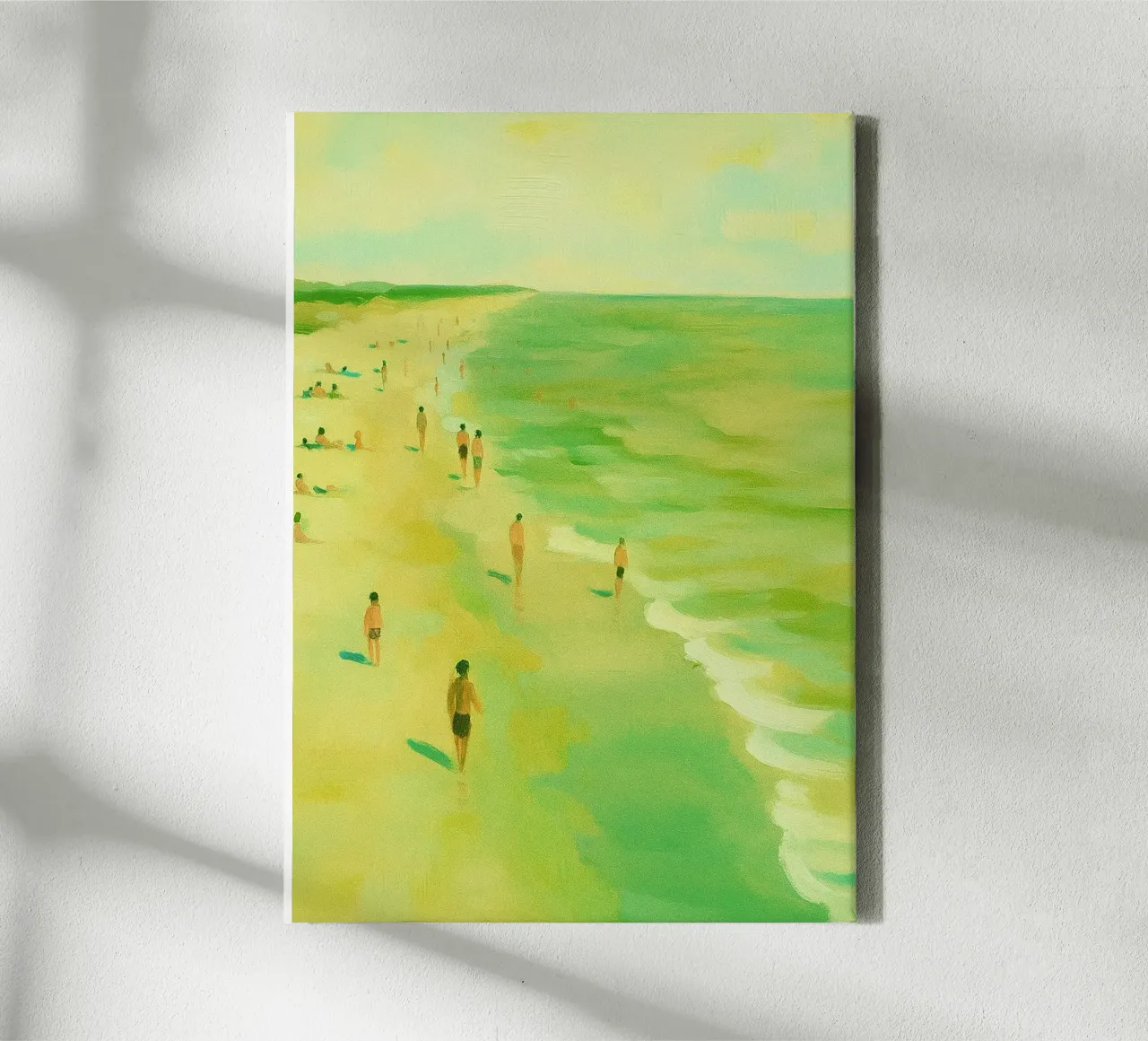 beach situation abstract drawing ilustration canvas with Floater frame by danine