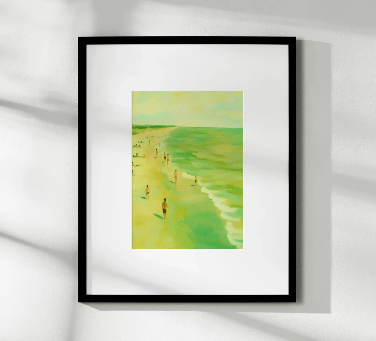 situación en la playa dibujo abstracto ilustración poster de danine