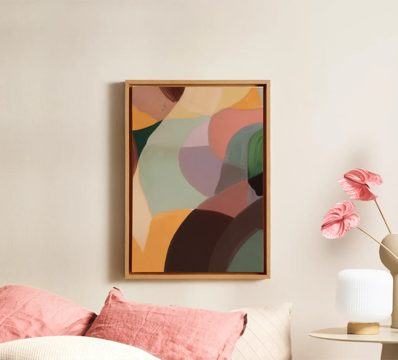bold line abstract drawing ilustration canvas with Floater frame by danine