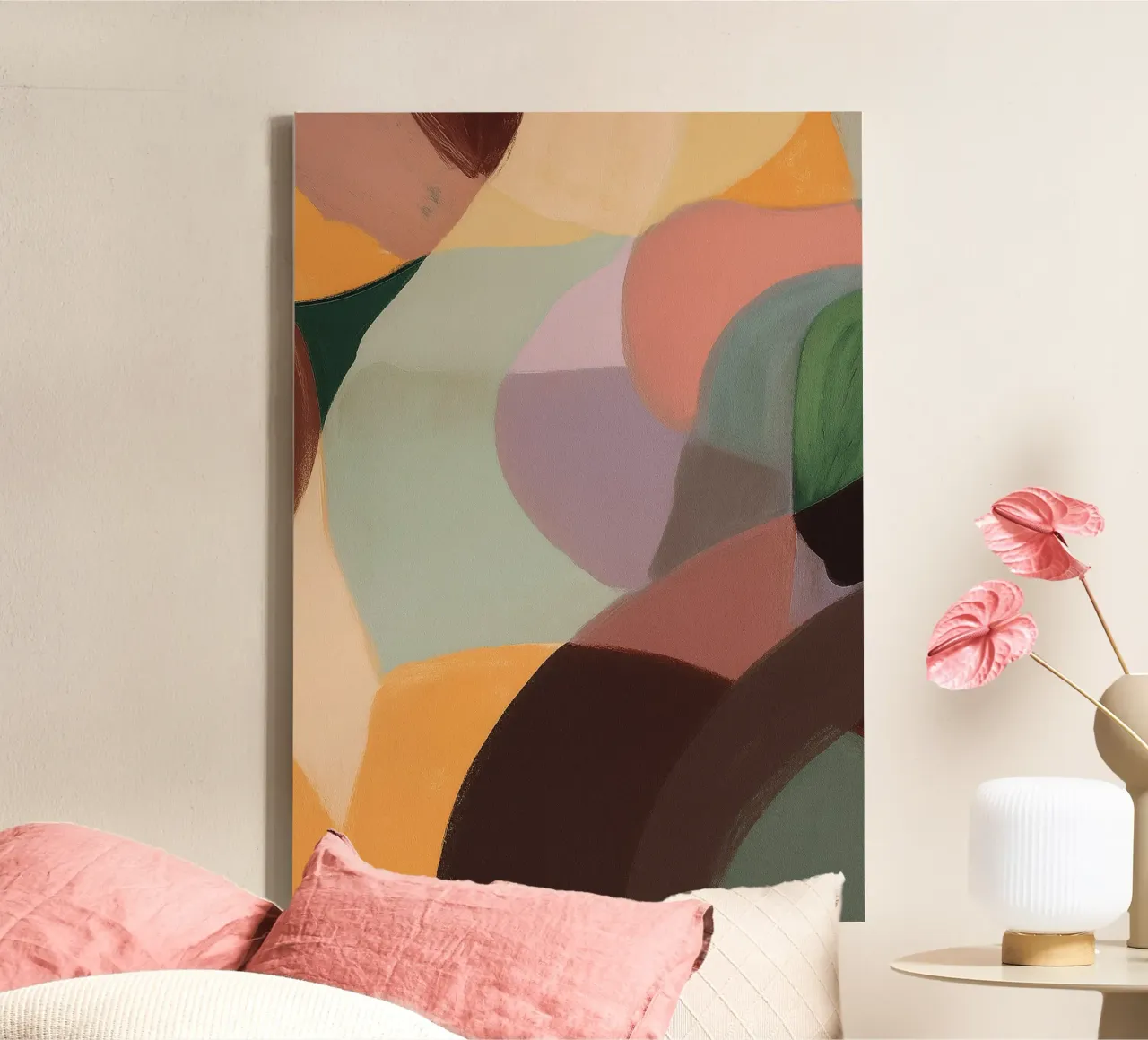 bold line abstract drawing ilustration canvas with Floater frame by danine