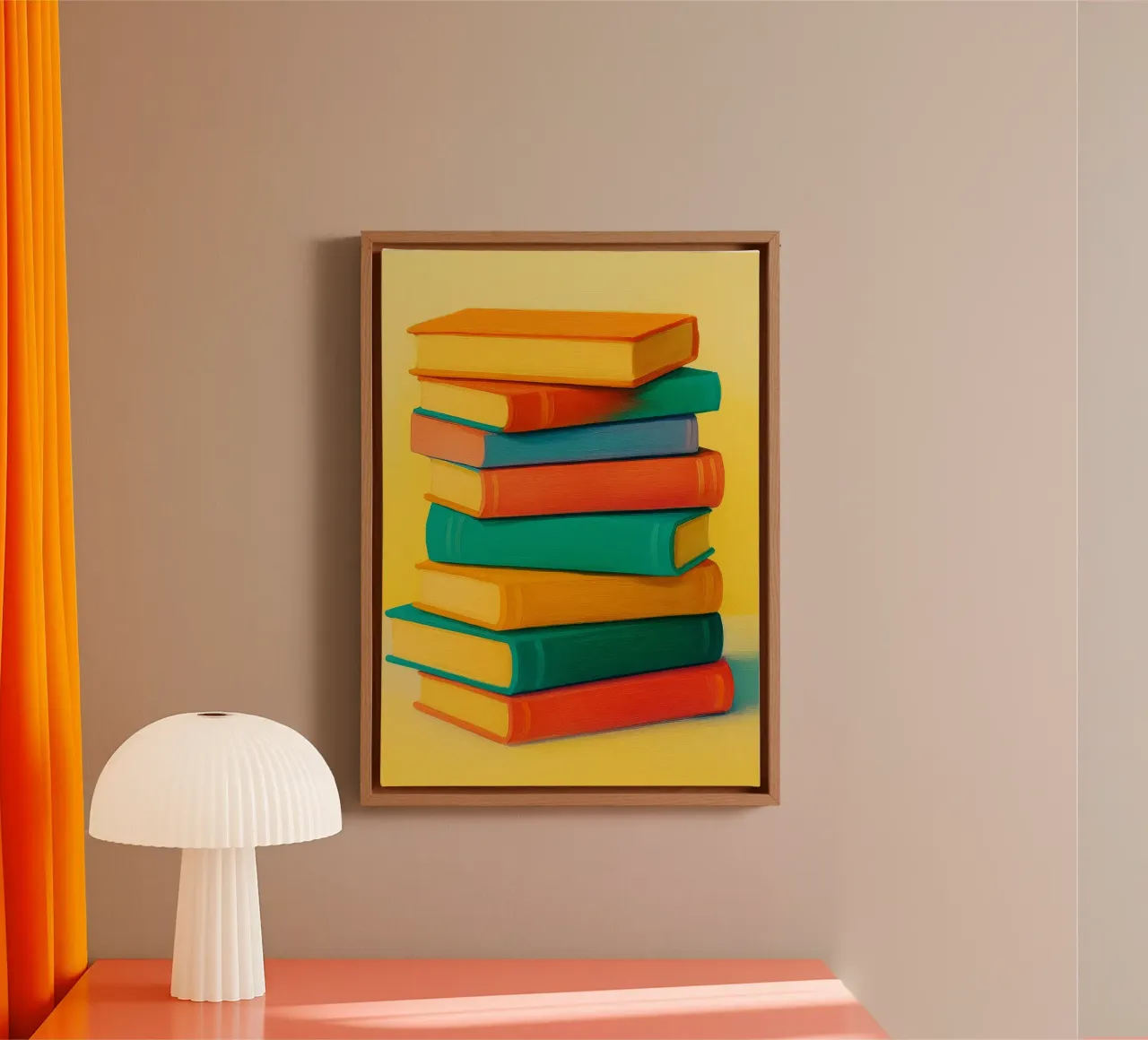 boeken abstract tekening ilustratie canvas met Baklijst van danine