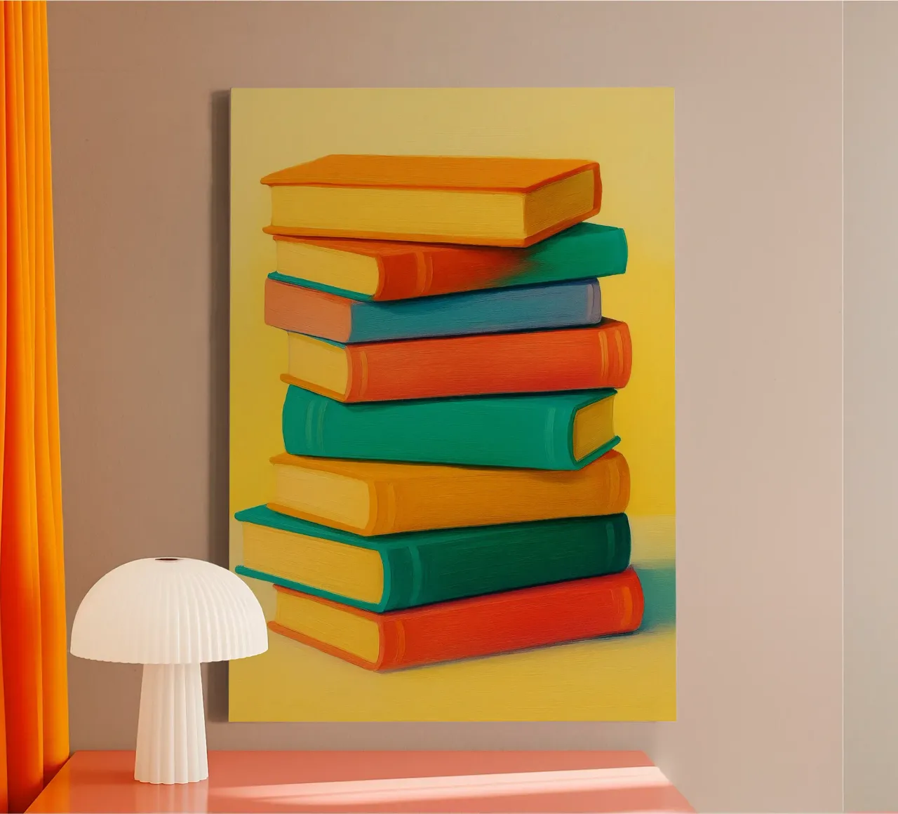 boeken abstract tekening ilustratie canvas met Baklijst van danine