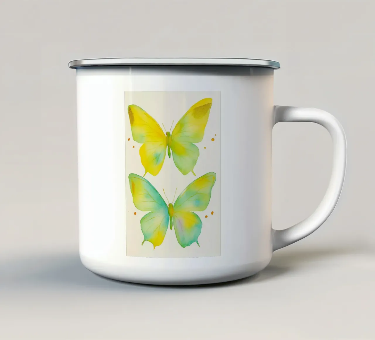 farfalla disegno astratto ilustrazione tazza in smalto da danine