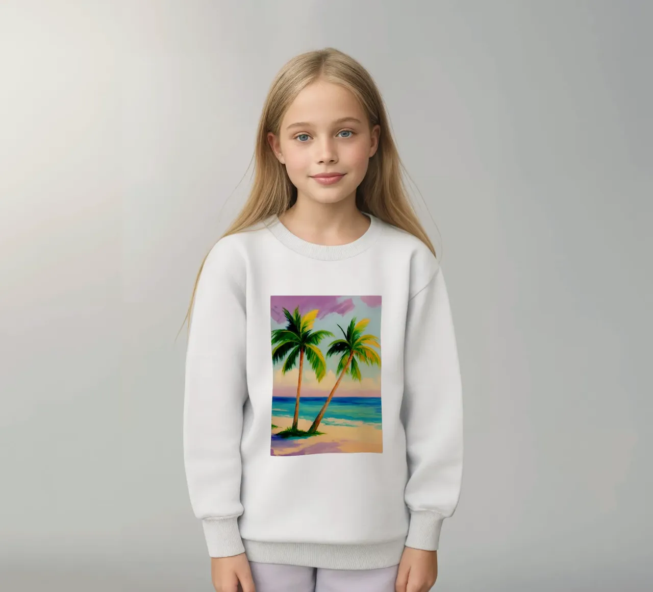 alberi di cocco disegno astratto ilustrazione felpa bambino da danine