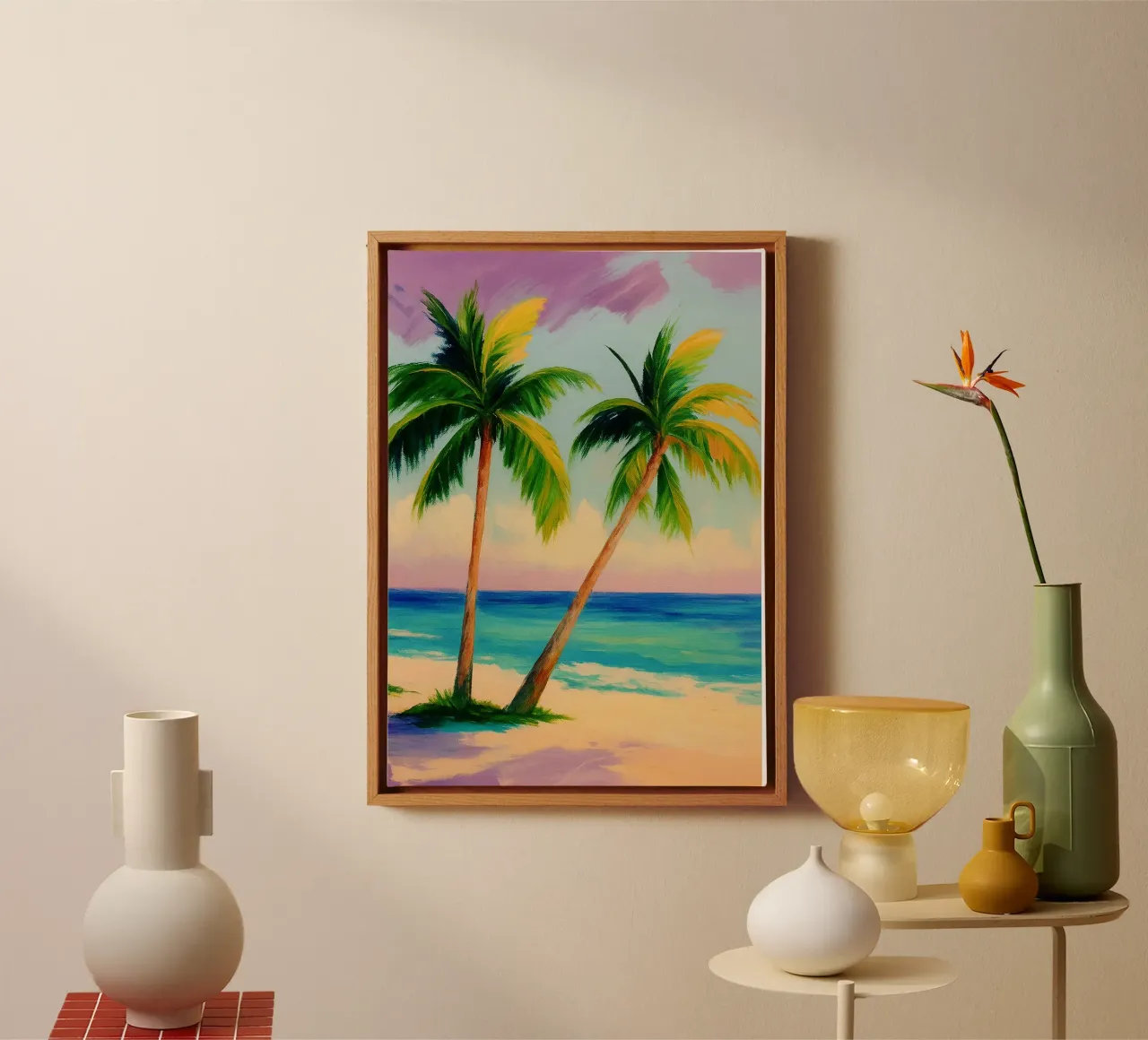 coconut trees abstract drawing ilustration canvas by danine